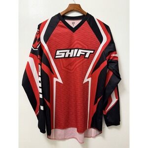 Shift Racing Jersey Shirt Men's Small Logo Motocross Long Sleeve Red White Black